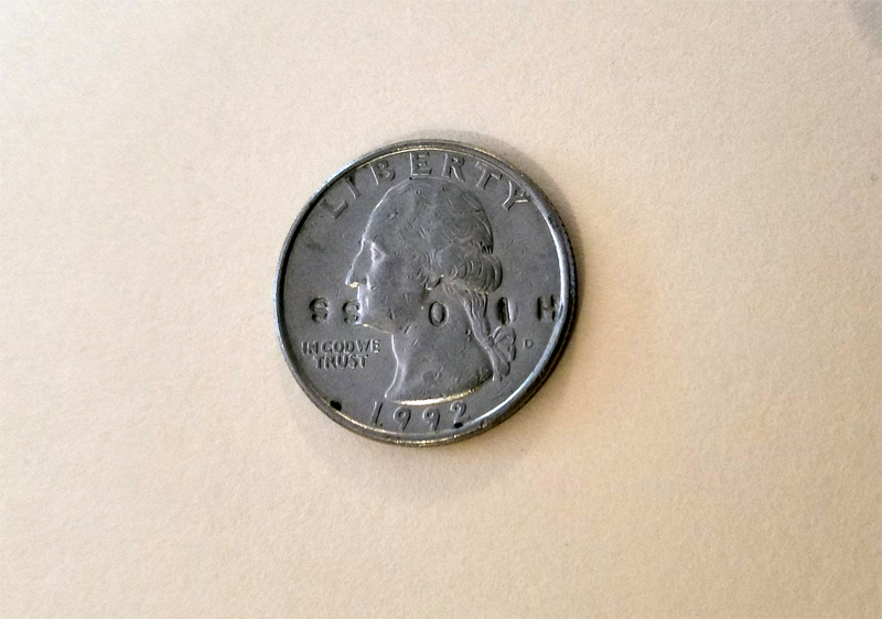 SSoIH stamped on a 1992 quarter